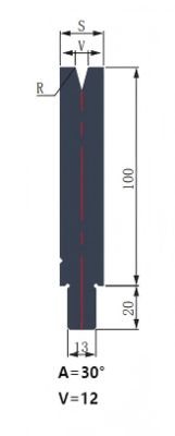 LYNCCN WAY100.30 V12 Custom Hydraulic Press Brake Tooling Single V Die
